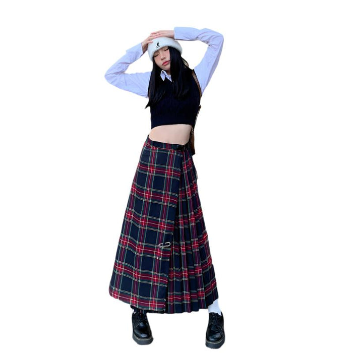 long plaid skirt