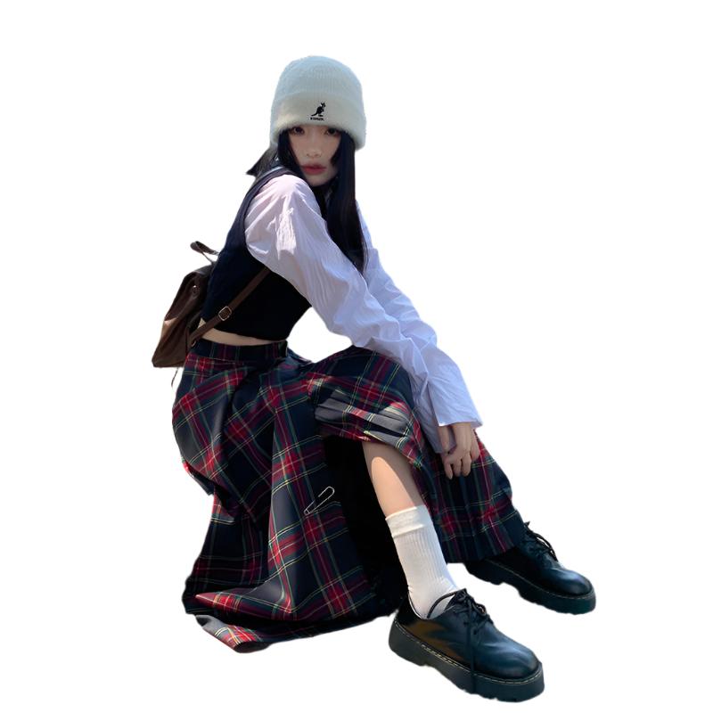 long plaid skirt