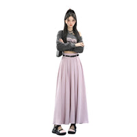 pleated maxi skirt