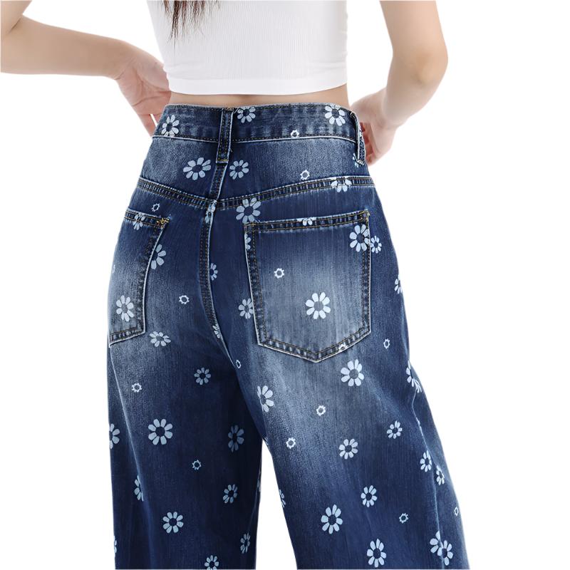 floral jeans