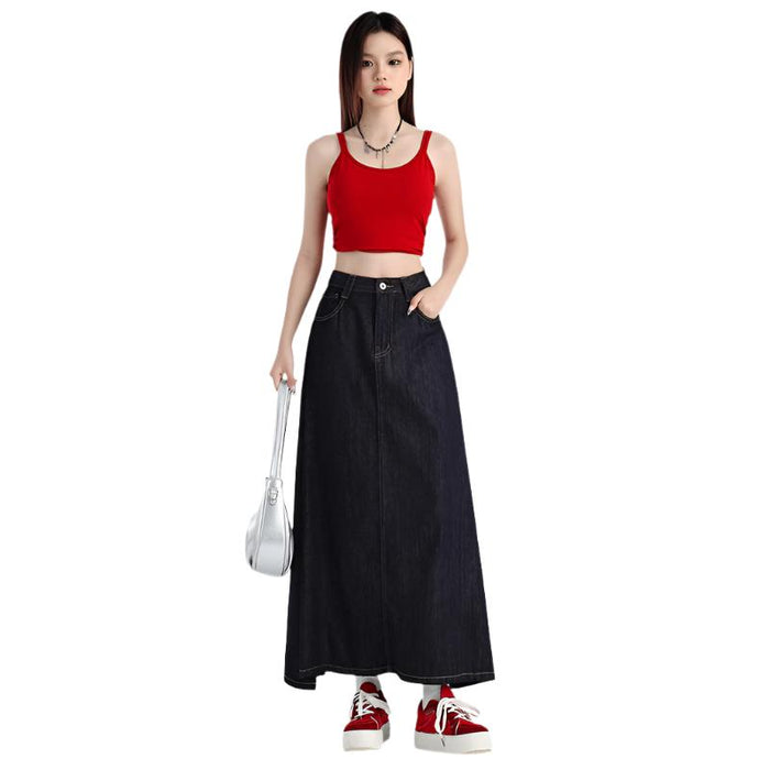 Dark Denim Long Skirt