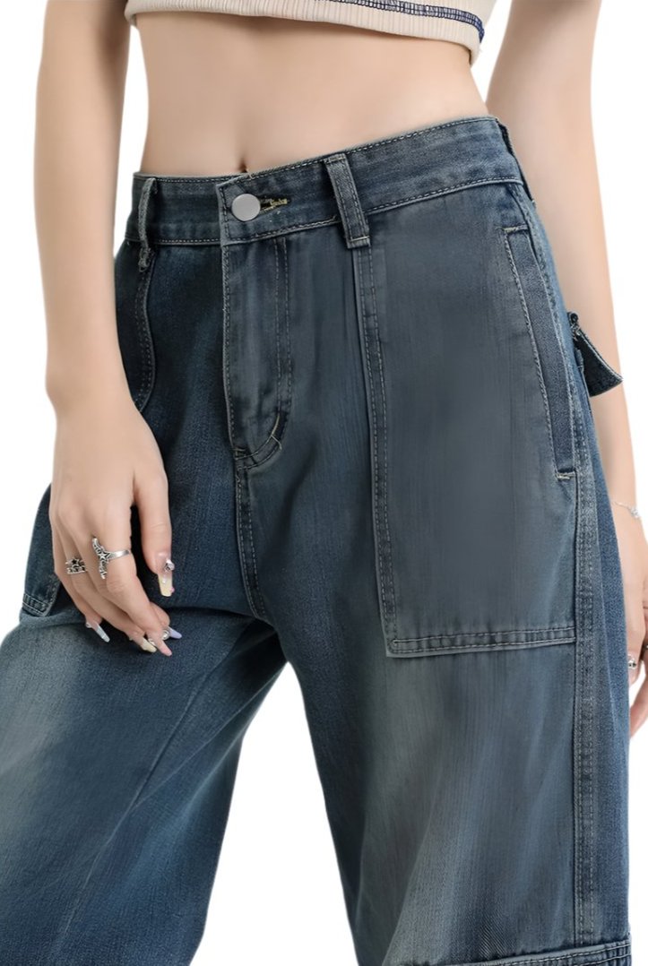 Denim Cargo Pants