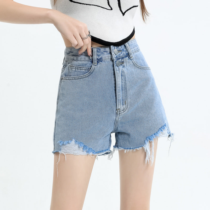 Distressed Denim Shorts