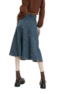 denim midi skirt