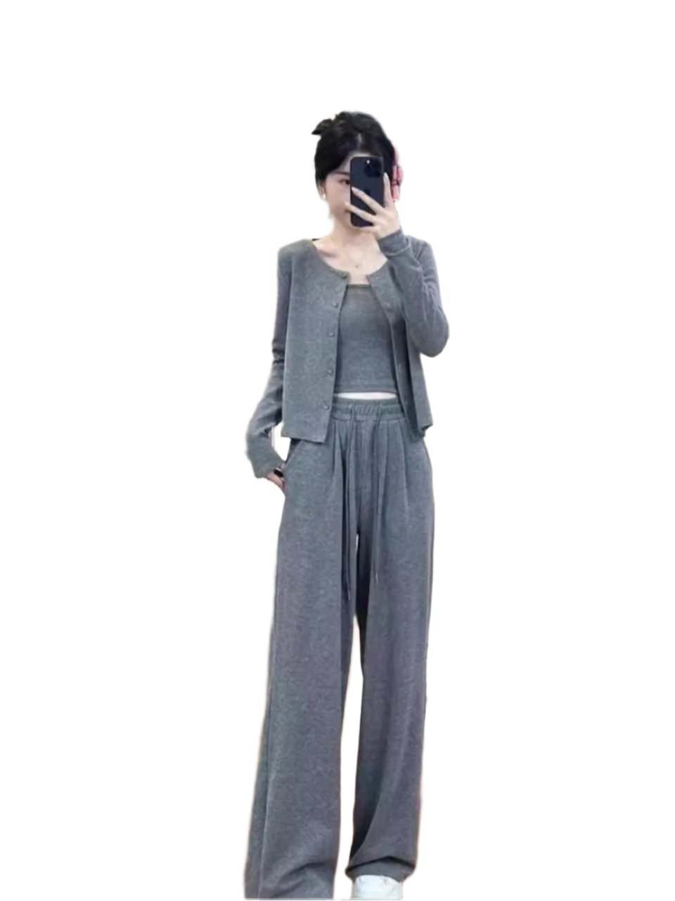 Knitted Cardigan and Pants Set