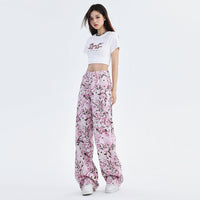 Pink Floral Jeans