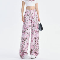 Pink Floral Jeans