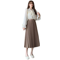 pleated long skirt