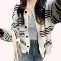 striped cardigan