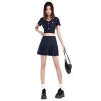 Pleated Mini Skirt