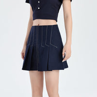 Pleated Mini Skirt