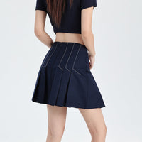 Pleated Mini Skirt