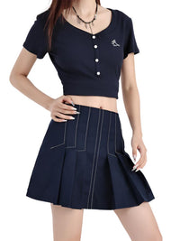 Pleated Mini Skirt