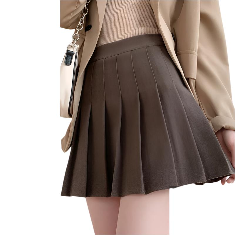 pleated mini skirt