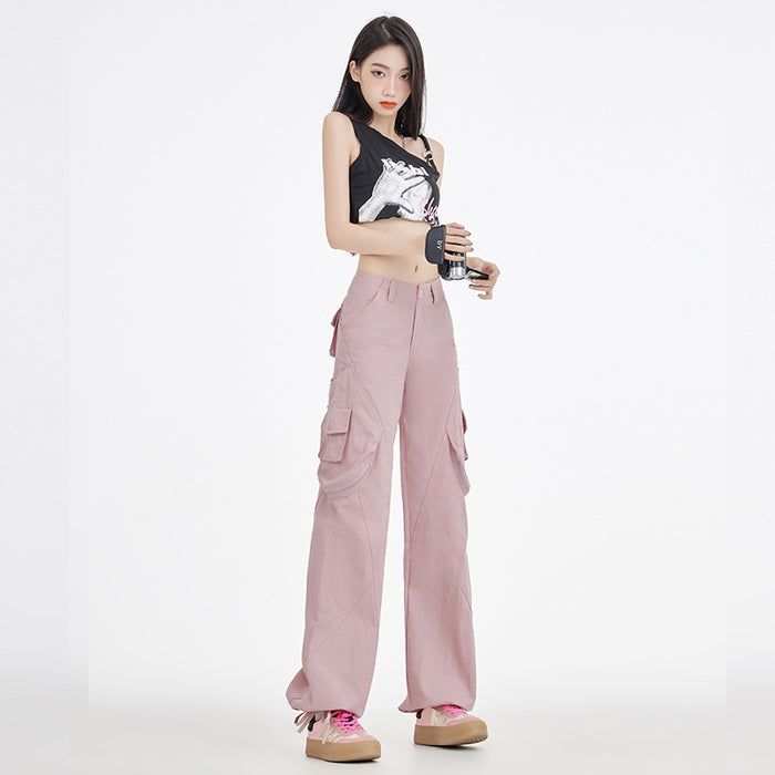 Y2k Style Multi-Pocket Workwear Pants